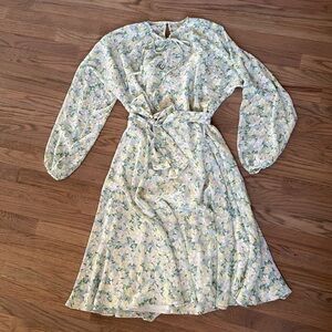 Mikael Aghal Floral Chiffon Dress | Size 4 | Mint Condition